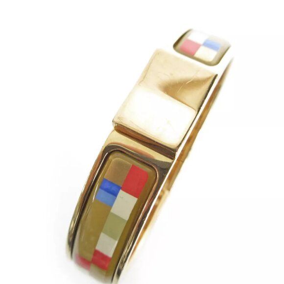 HERMES Clic ClacBangle Bracelet Gold / multicolor metal/enamel - Picture 6 of 8